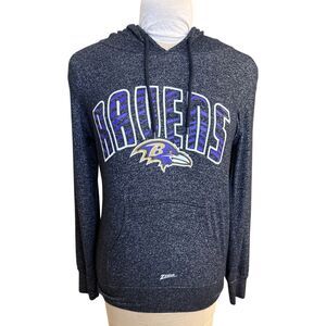 Baltimore Ravens NFL Soft Hooded Pullover Sz. S Grey Zebra Print Football